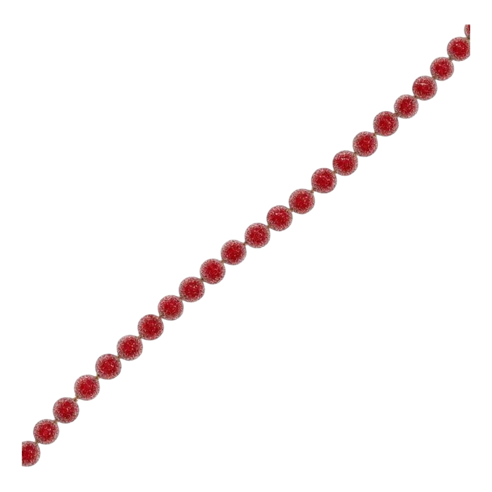 Garland Iced Berry Balls 3/4" Red Glitter 5 Feet
