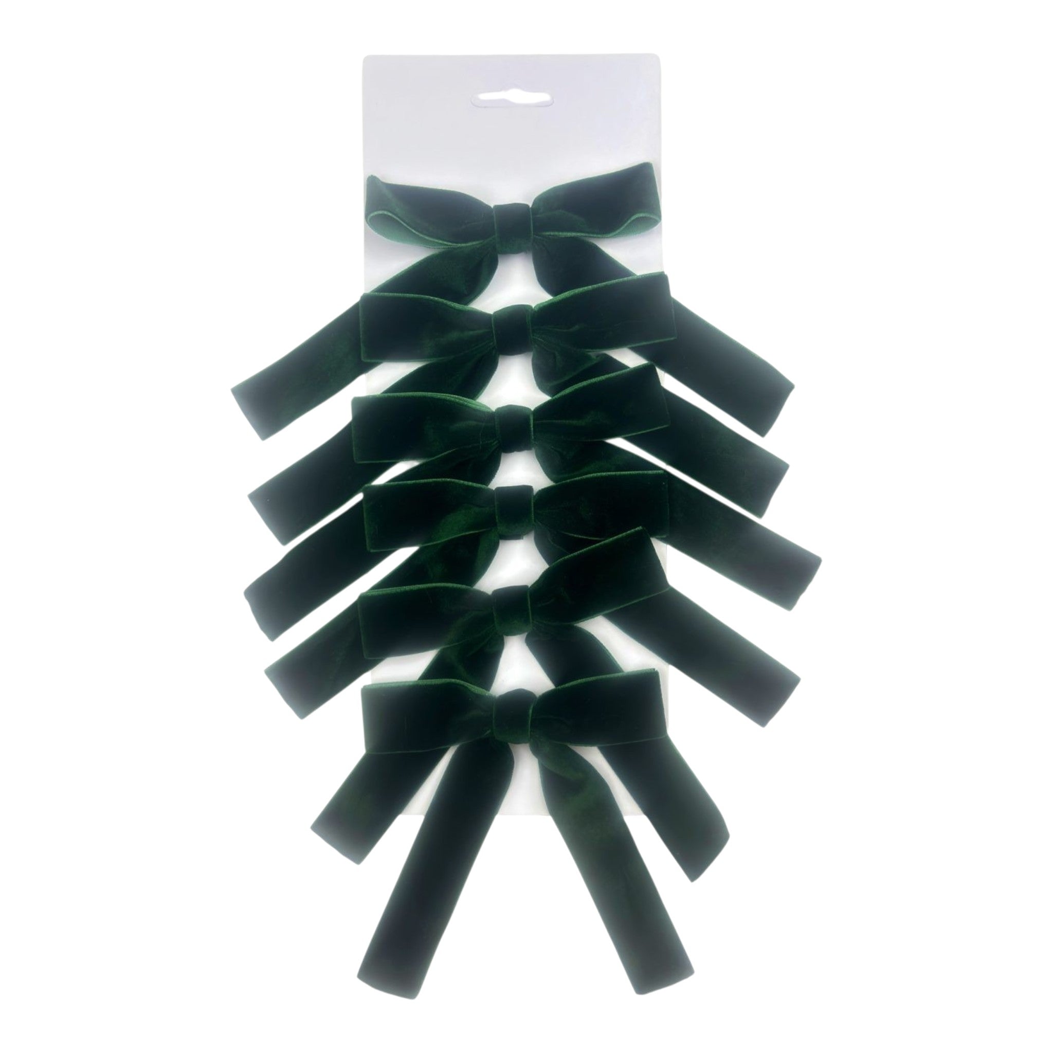Bow Velvet Dark Green 5"x6.5" - 6 Pack