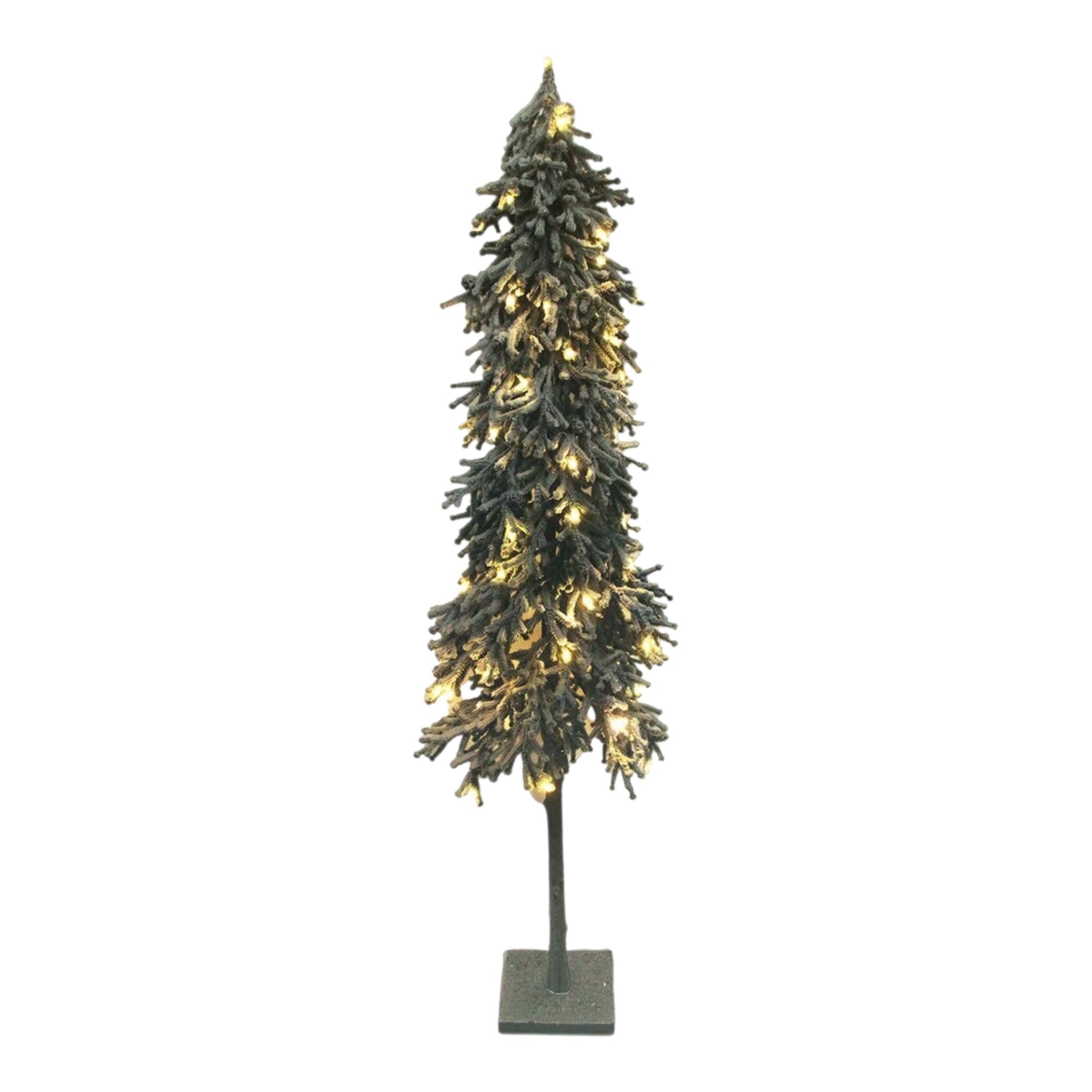 Tree Slim Snow Frosted Alpine Pre-Lit Flocked