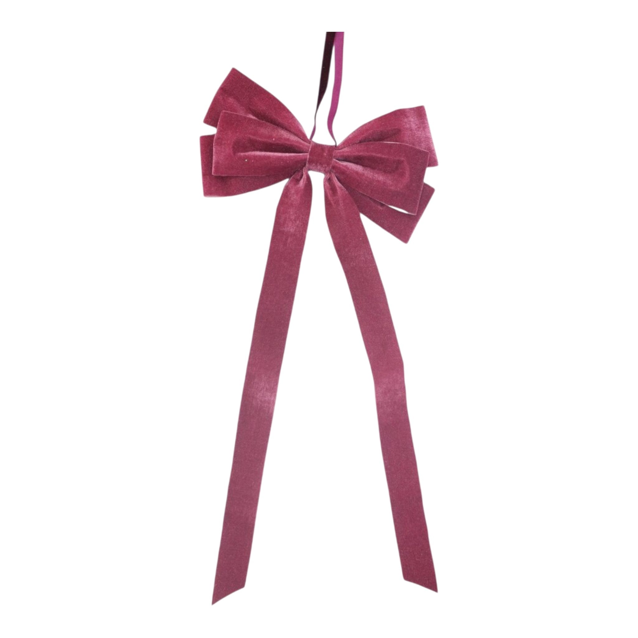 Bow Velvet Antique Pink w/Hanger 9x19"