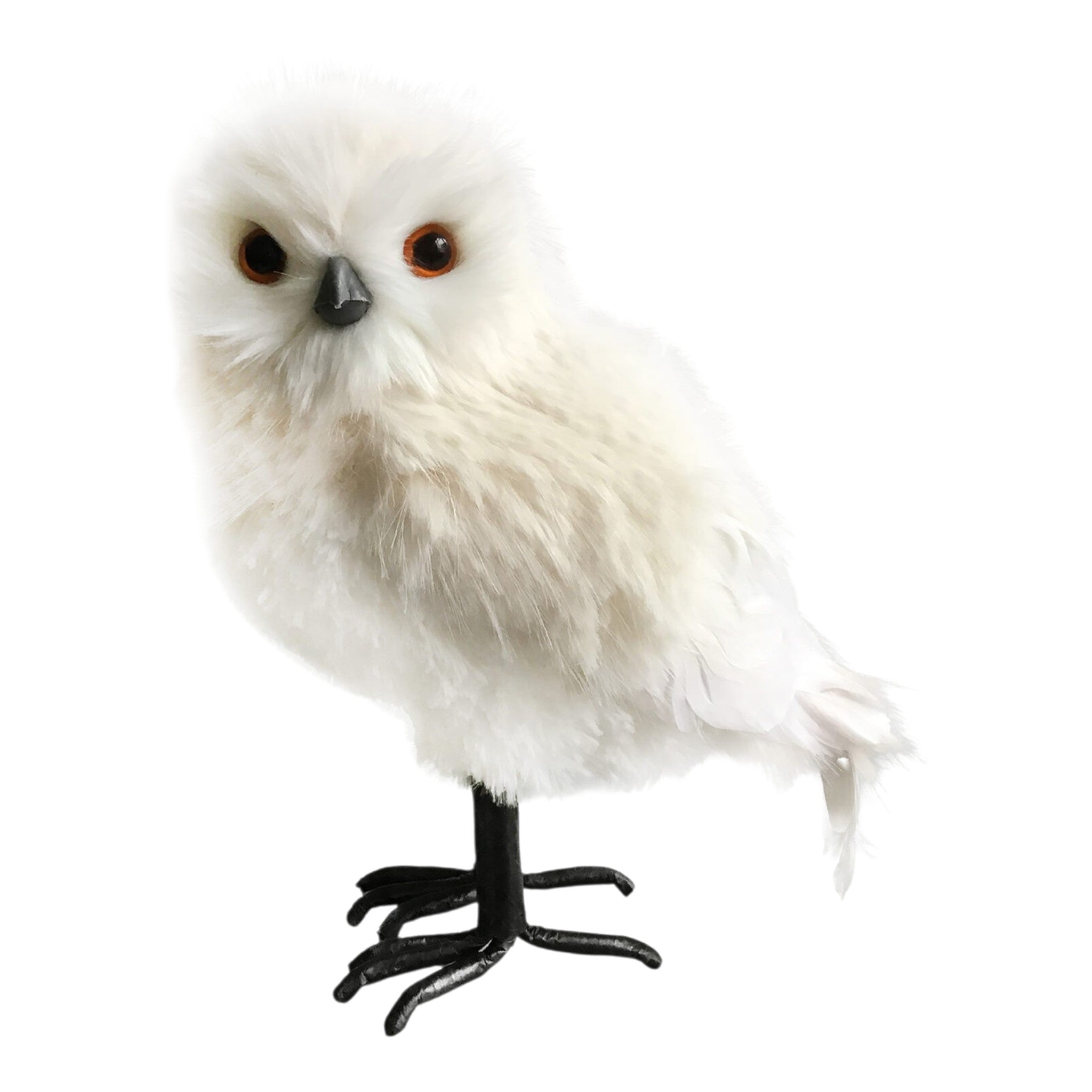 Owl Standing Faux Fur Ivory 11.5"