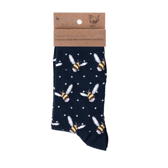 Bee Sock - Busy Bee - Navy